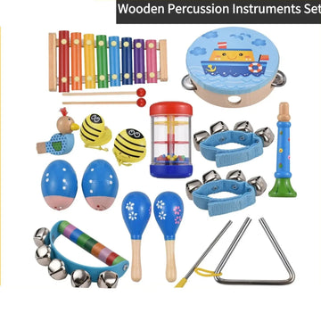 Kids Wooden Percussion Instruments Set