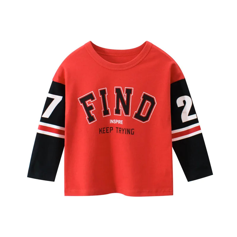 Image of Boys Long Sleeve Rugby Printed T Shirt - Stylish comfort for ages 1-8. Shop now at OleOle.