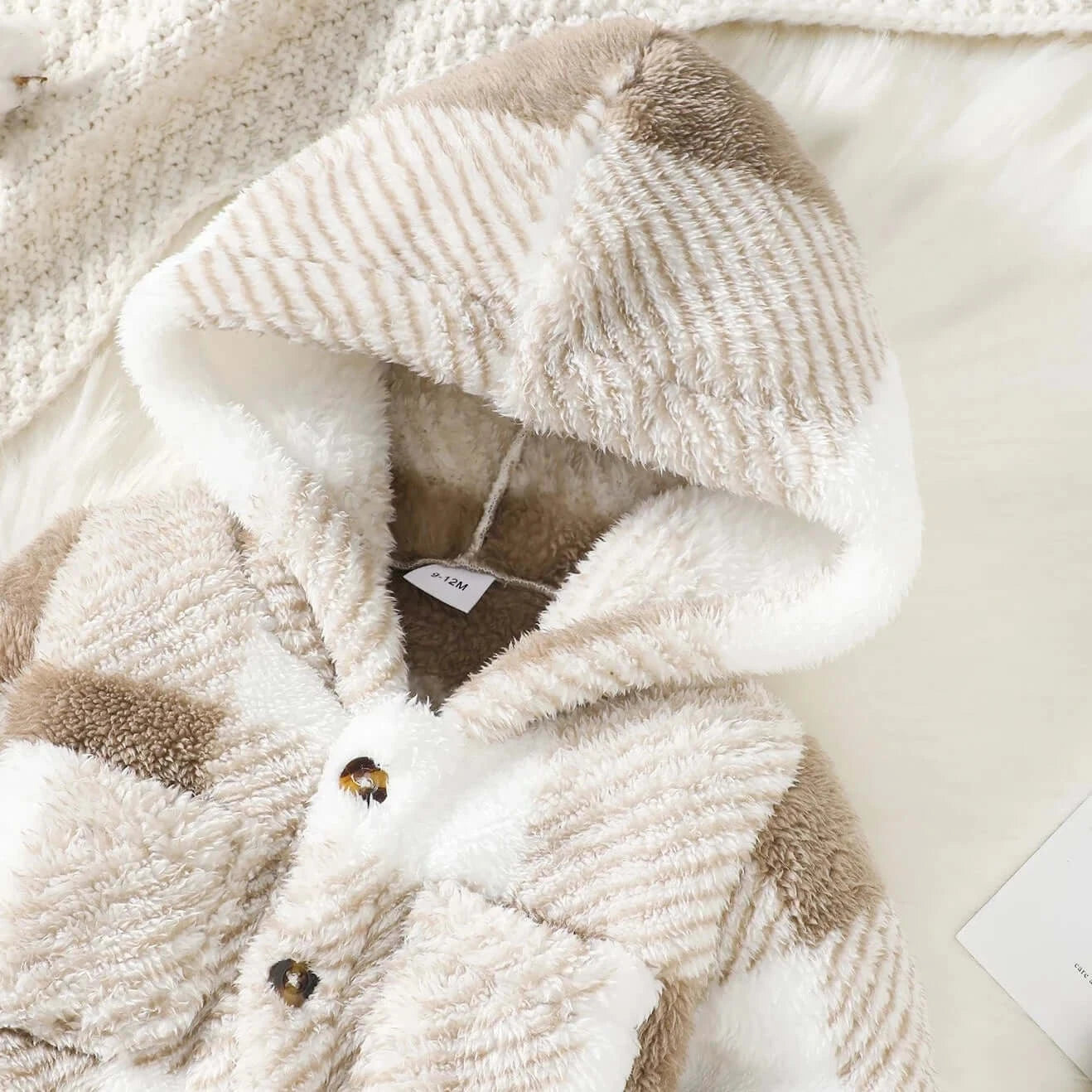 Image of Winter Hooded Baby Romper - Soft Fleece, Hooded Design - Cosy and Adorable. Shop now at OleOle.