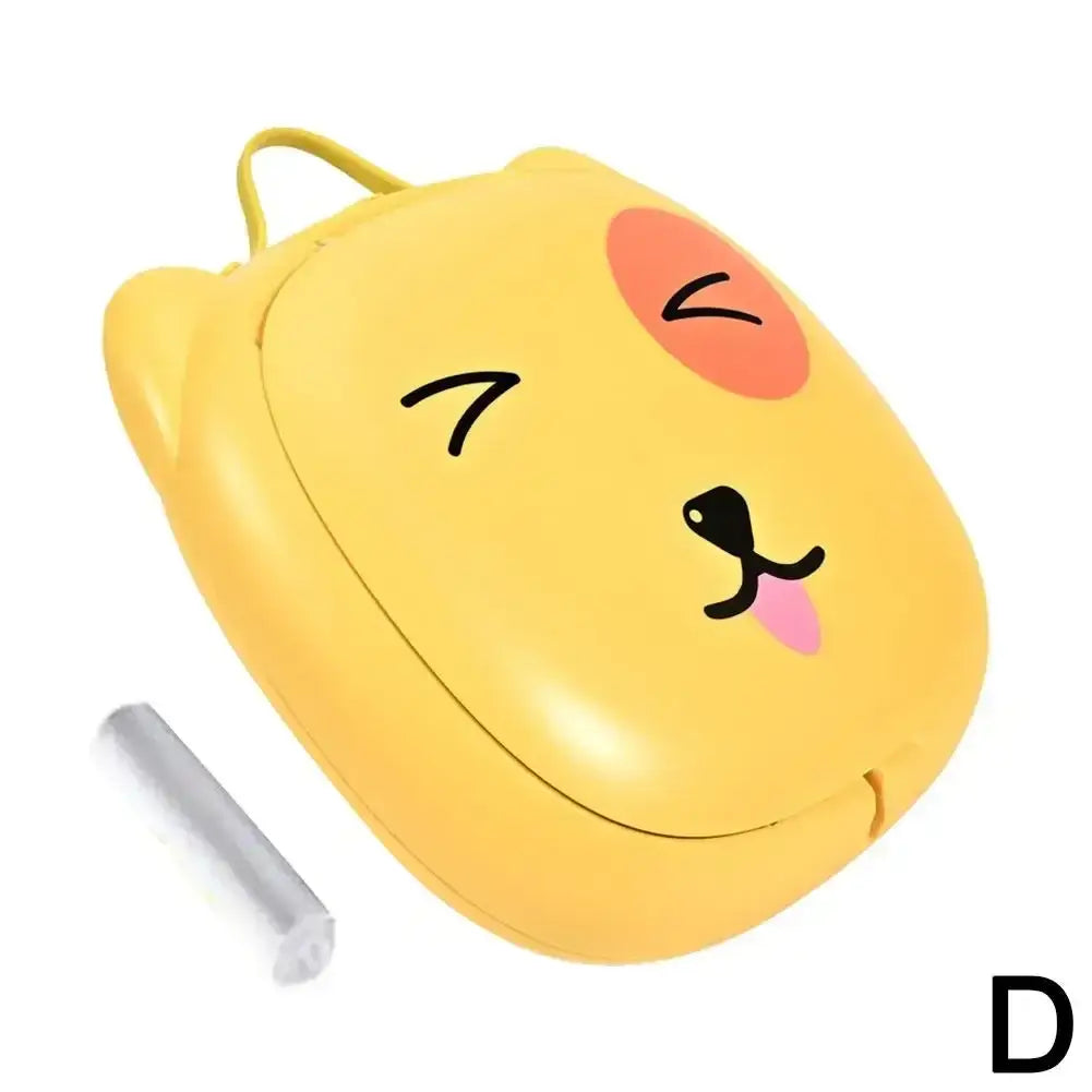 Kids foldable travel toilet in a cute yellow bear design, ideal portable potty for toddlers on-the-go.