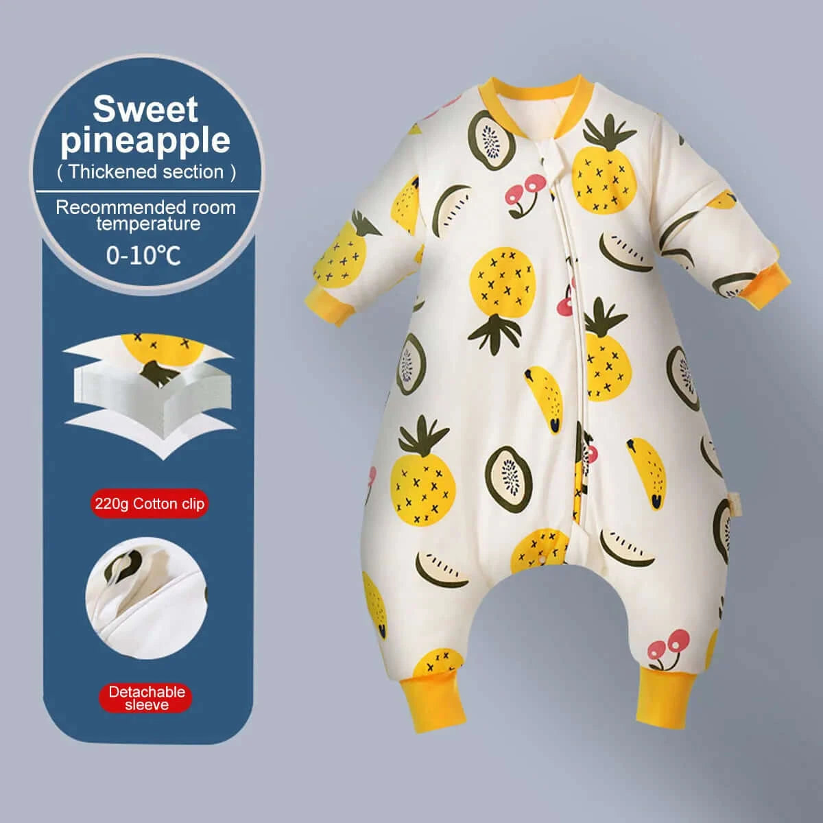 Image of All Seasons Baby Sleeping Bag - Soft Cotton, Detachable Sleeves, Ideal for Infant Sleepsack. Shop now at OleOle.