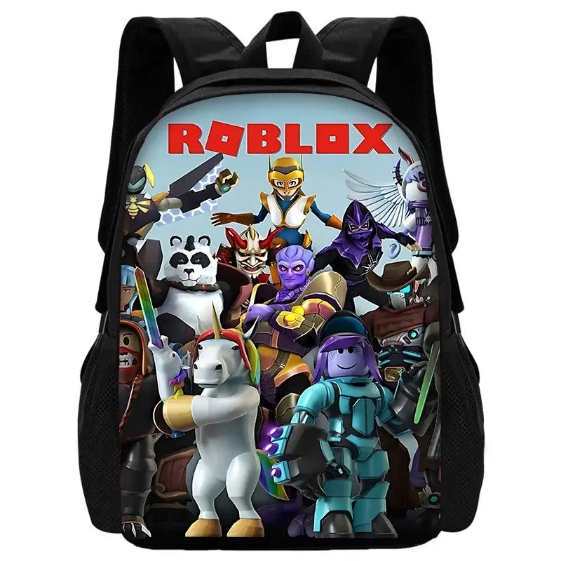 Anime Print Roblox Game Theme School backpack for kids.