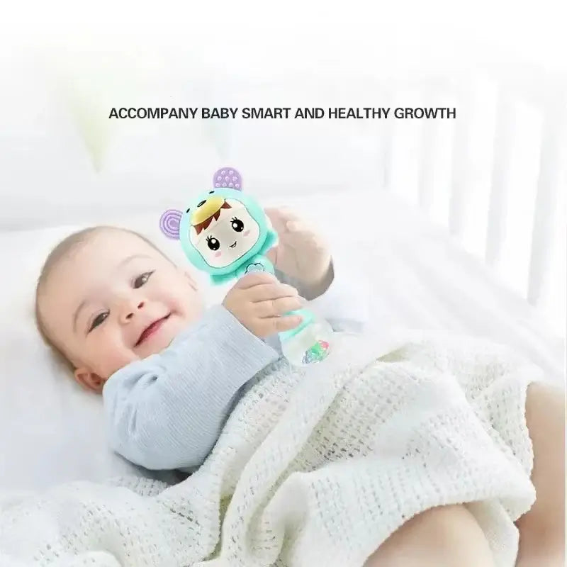 LED Musical Newborn Rattle Toy with Cute Anime Design, Lights, and Music - Safe and Stimulating Infant Entertainment