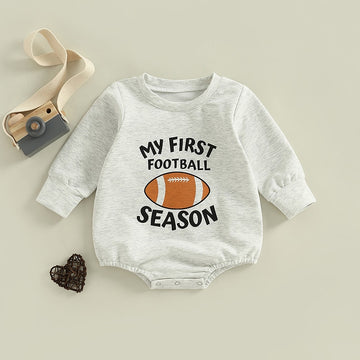 OleOle Football Game Day Sweatshirt Romper for Boys & Girls | Fall Thanksgiving Infant Bodysuit (0 - 18 months)