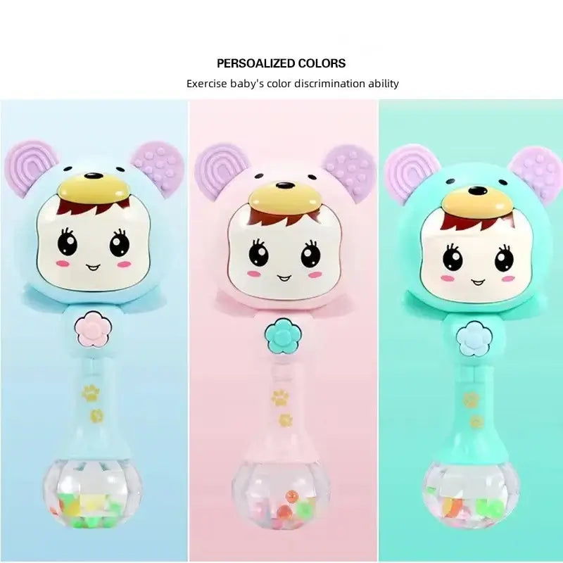 LED Musical Newborn Rattle Toy with Cute Anime Design, Lights, and Music - Safe and Stimulating Infant Entertainment