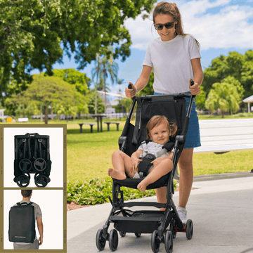 Image of Ultra Compact Travel Pram Stroller - Lightweight, easy-fold design for seamless travel. Lie-flat comfort, safety features for happy journeys. Order now at OleOle.