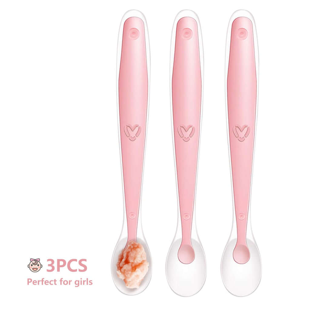 Image of Baby Silicone Spoon: Soft, Safe, and On Sale at OleOle! Complete with Storage Box for a Mess-Free Feeding Experience.