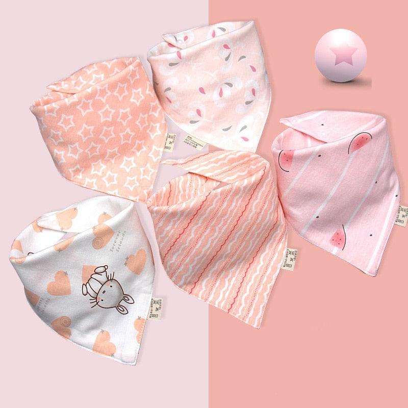 Image of 5pcs Stylish Bandana Baby Bib Set for Ultimate Softness! Shop now at OleOle.