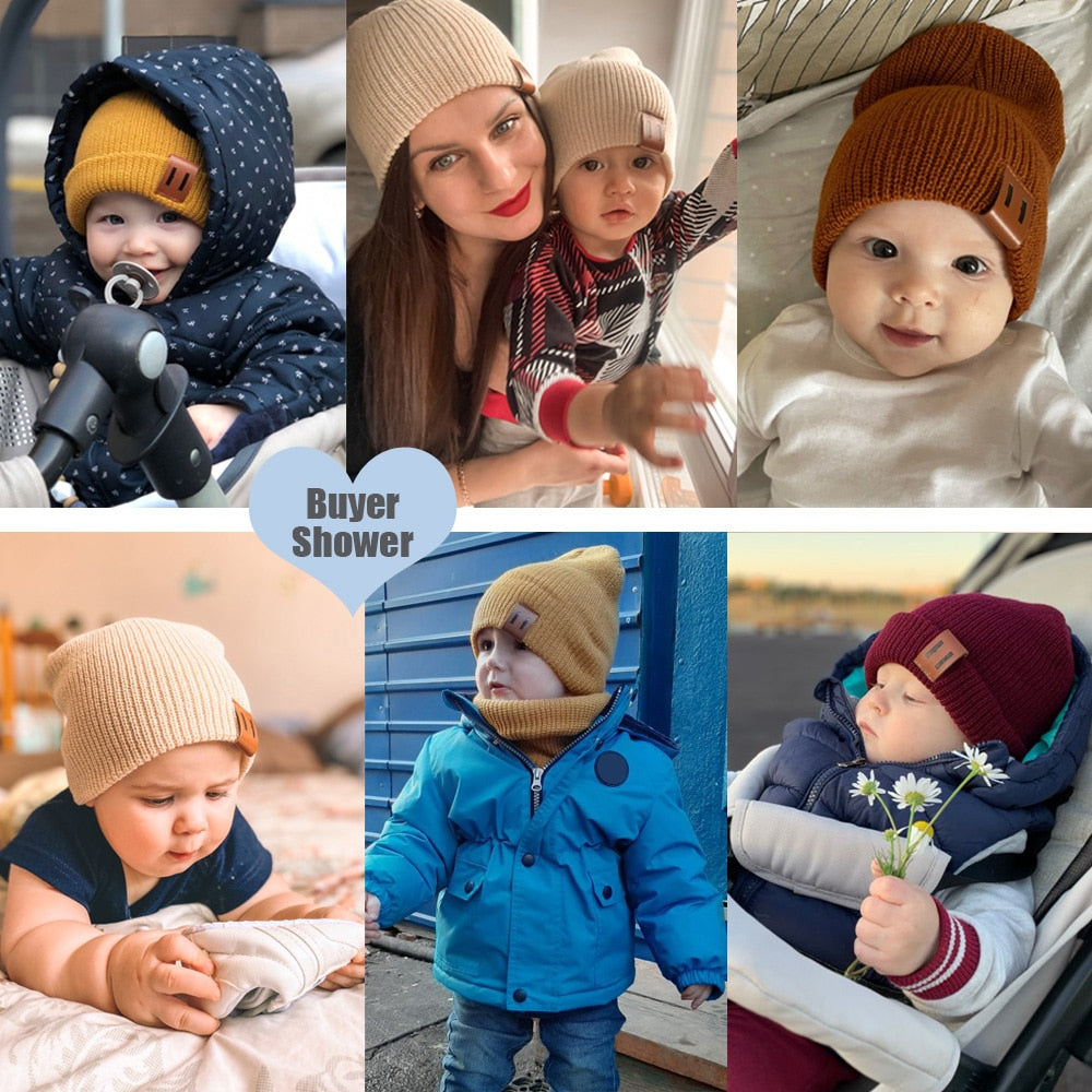 Image of Adorable handmade knitted winter caps for baby girls & boys ages 1-4yrs. Stay cosy in style with our charming collection. Perfect cold-weather accessories!