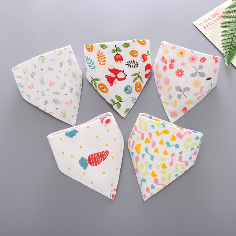 Image of 5pcs Stylish Bandana Baby Bib Set for Ultimate Softness! Shop now at OleOle.