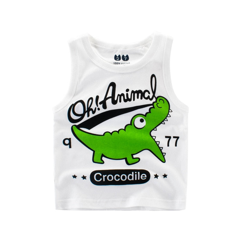 Image of Dino, Shark & Croc prints on baby tees (1-6 yrs). Shop now at OleOle.