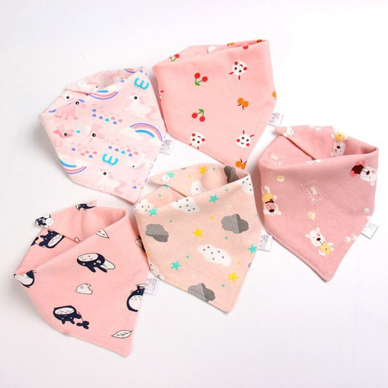 Image of 5pcs Stylish Bandana Baby Bib Set for Ultimate Softness! Shop now at OleOle.