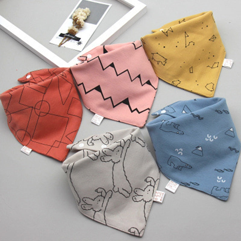 Image of 5pcs Stylish Bandana Baby Bib Set for Ultimate Softness! Shop now at OleOle.