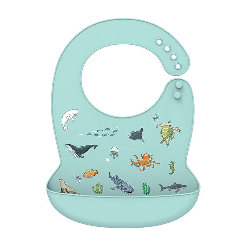 Image of Adjustable Silicone Baby Bib - On Sale Now at OleOle ! Easy-to-clean and comfortable bib for mess-free mealtimes.