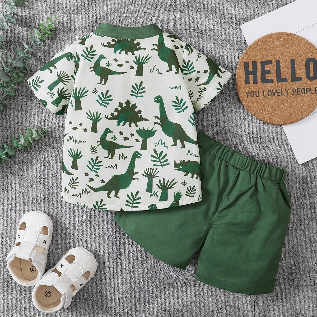 Image of Stylish Toddler Boy 2-Piece Summer Set (0-5 yrs): Comfortable short sleeve outfits for a cool summer look! Shop now at OleOle.