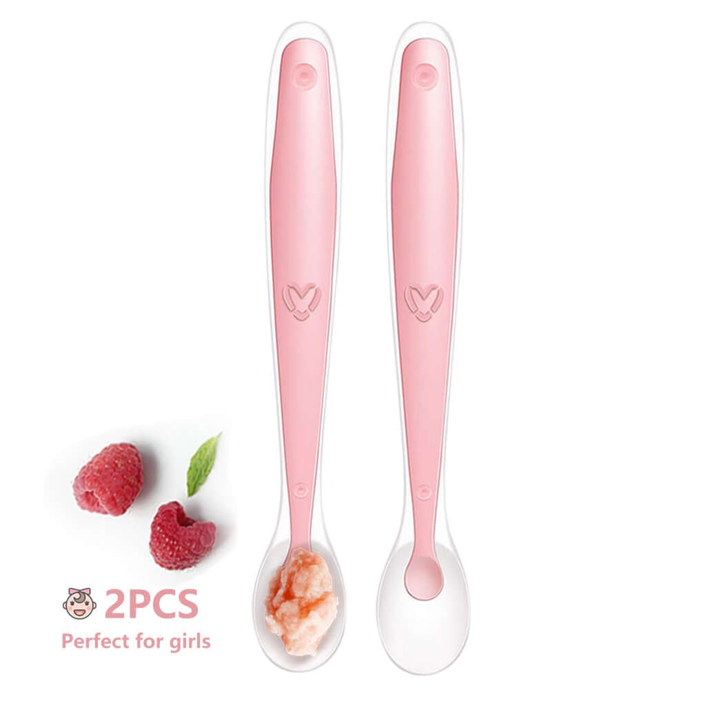 Image of Baby Silicone Spoon: Soft, Safe, and On Sale at OleOle! Complete with Storage Box for a Mess-Free Feeding Experience.