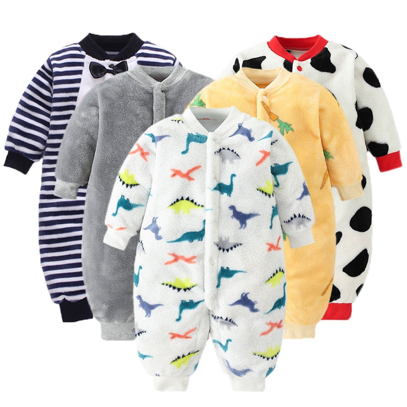 Image of Soft Flannel Romper at OleOle: Cosy jumpsuits for newborns ages 0-18 months. Stylish and comfortable collection for your little one's first moments.