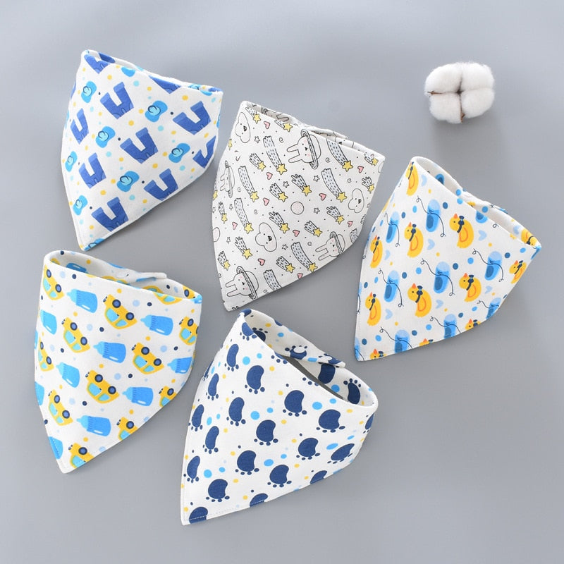 Image of 5pcs Stylish Bandana Baby Bib Set for Ultimate Softness! Shop now at OleOle.