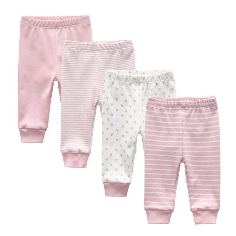 OleOle Four Seasons Baby Cartoon Pants - Set of 3 or 4 pieces suitable for infants aged 0-12 months.