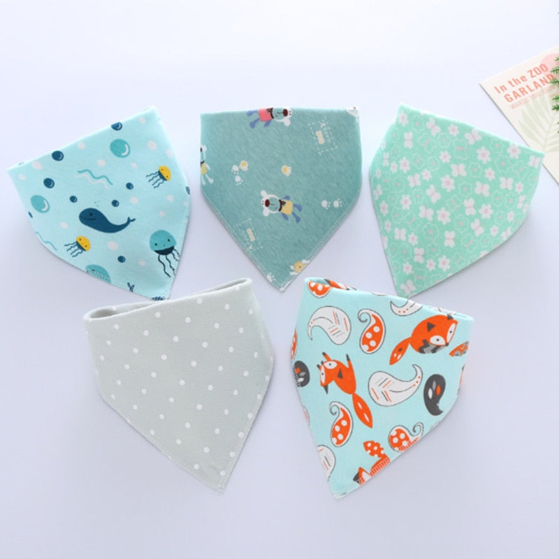 Image of 5pcs Stylish Bandana Baby Bib Set for Ultimate Softness! Shop now at OleOle.