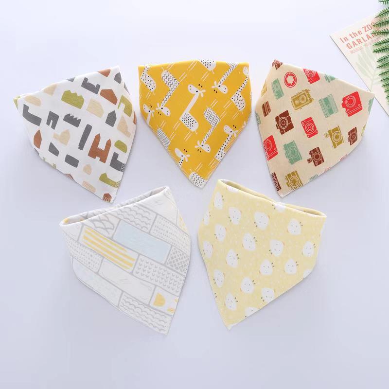 Image of 5pcs Stylish Bandana Baby Bib Set for Ultimate Softness! Shop now at OleOle.