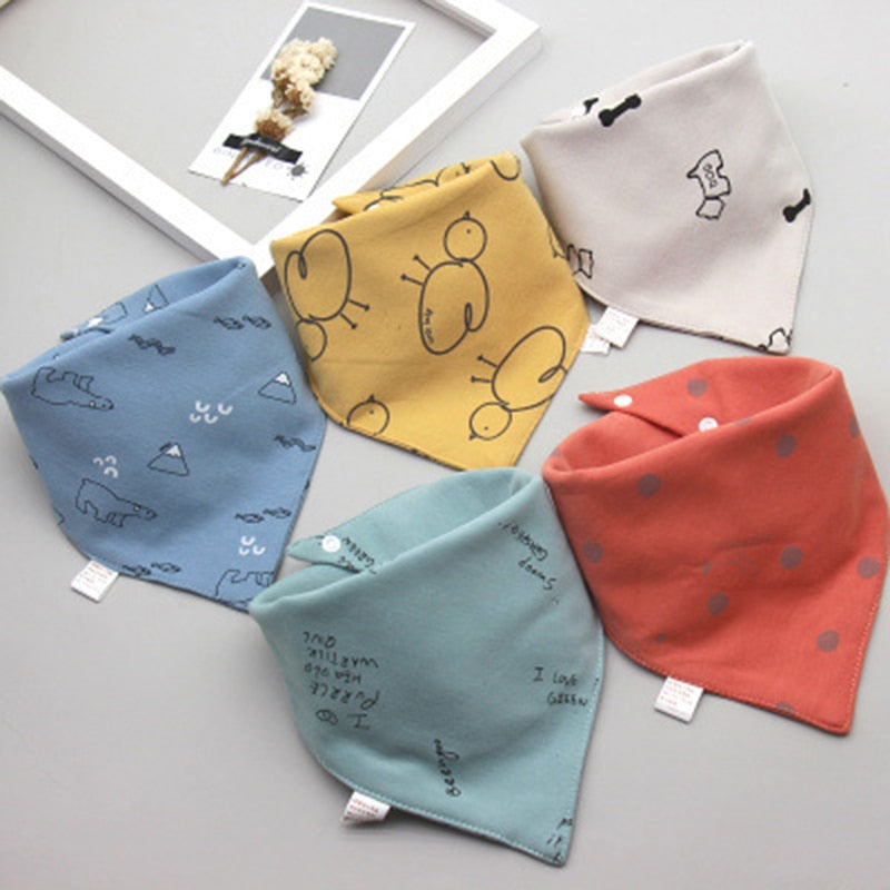 Image of 5pcs Stylish Bandana Baby Bib Set for Ultimate Softness! Shop now at OleOle.