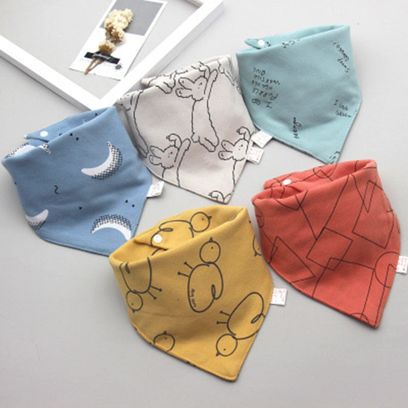 Image of 5pcs Stylish Bandana Baby Bib Set for Ultimate Softness! Shop now at OleOle.