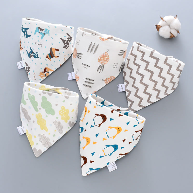 Image of 5pcs Stylish Bandana Baby Bib Set for Ultimate Softness! Shop now at OleOle.