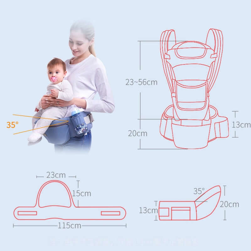 Image of Ergonomic Baby Carrier with Storage for infants up to 2 years old from OleOle. Provides comfort and convenience for parents on-the-go.