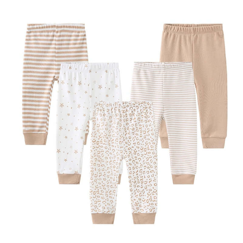 OleOle Four Seasons Baby Cartoon Pants - Set of 3 or 4 pieces suitable for infants aged 0-12 months.