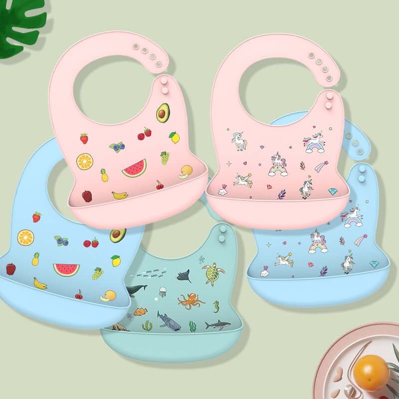 Image of Adjustable Silicone Baby Bib - On Sale Now at OleOle ! Easy-to-clean and comfortable bib for mess-free mealtimes.