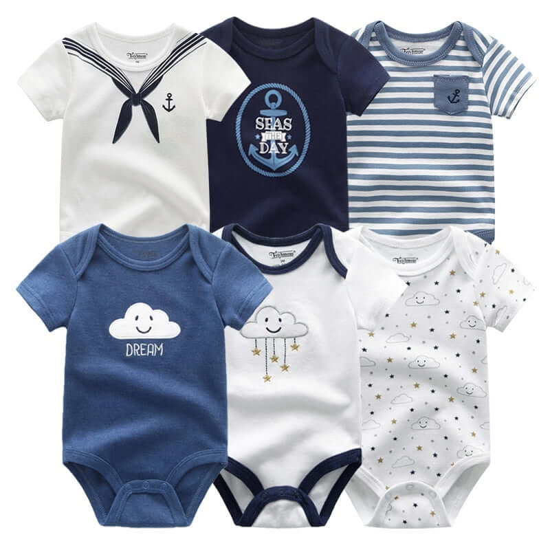 A Set of 6 Handmade Unisex Baby Jumpsuits, perfect for your little one from OleOle.