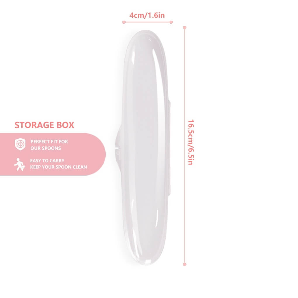 Image of Baby Silicone Spoon: Soft, Safe, and On Sale at OleOle! Complete with Storage Box for a Mess-Free Feeding Experience.