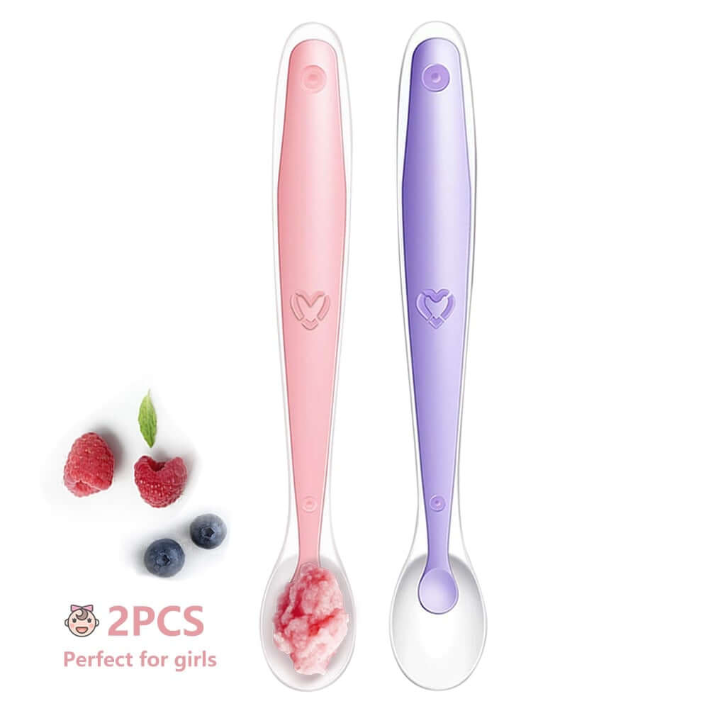 Image of Baby Silicone Spoon: Soft, Safe, and On Sale at OleOle! Complete with Storage Box for a Mess-Free Feeding Experience.