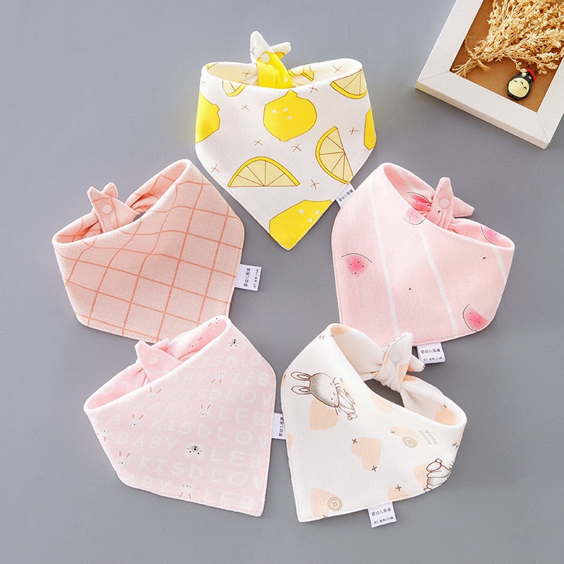 Image of 5pcs Stylish Bandana Baby Bib Set for Ultimate Softness! Shop now at OleOle.