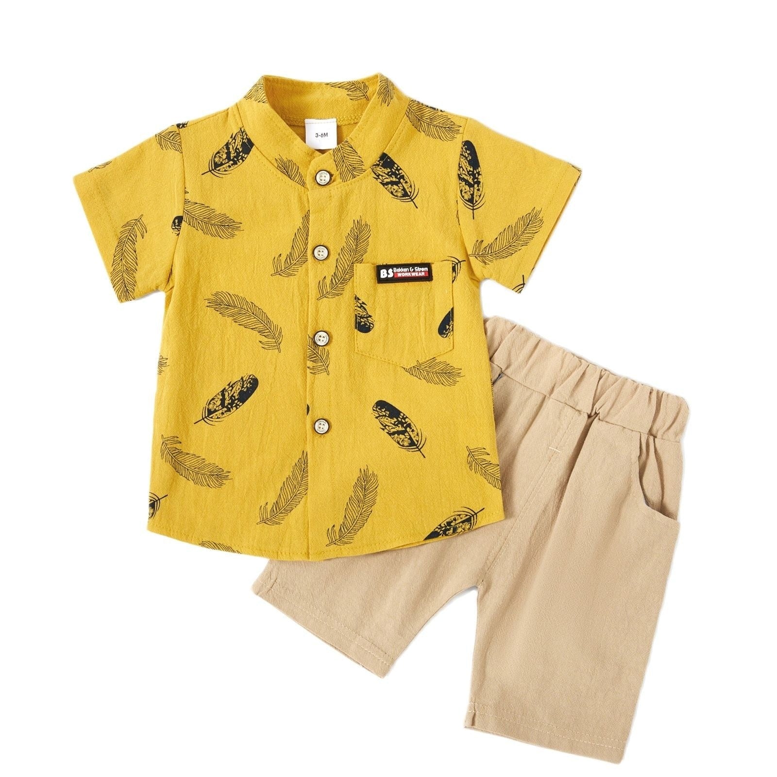 Image of Linen Shirts and Shorts Set for Baby Boys - Cute and Comfortable Outfit by OleOle