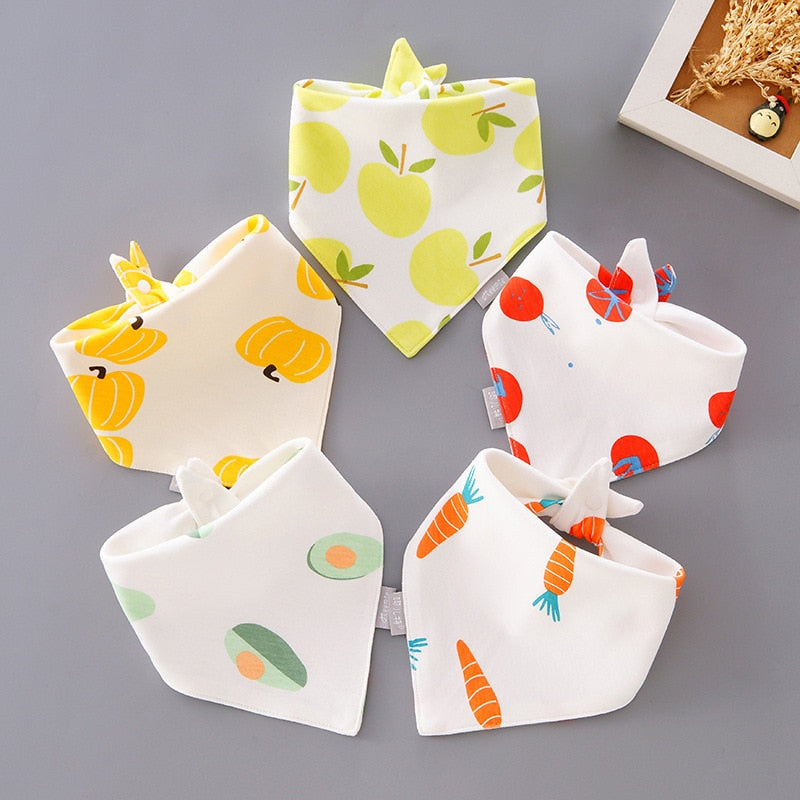 Image of 5pcs Stylish Bandana Baby Bib Set for Ultimate Softness! Shop now at OleOle.