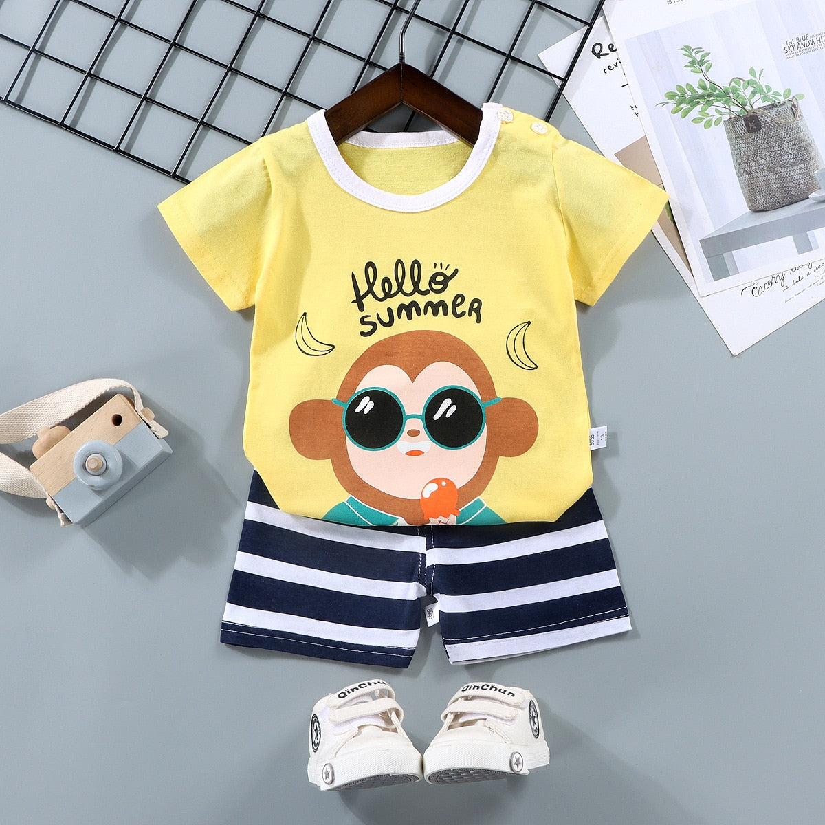 Image of Baby T-Shirt & Pant Set (9m - 5yrs). Stylish comfort for your little one's summer adventures! Shop now at OleOle.