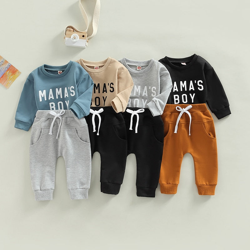 Image of Chic Winter Duo: Newborn 2pcs Set – Fashion Tops and Pants for Baby Boys (0-3yrs). Shop now at OleOle.