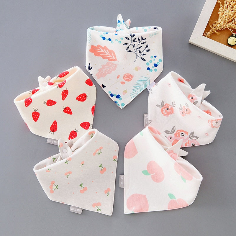 Image of 5pcs Stylish Bandana Baby Bib Set for Ultimate Softness! Shop now at OleOle.