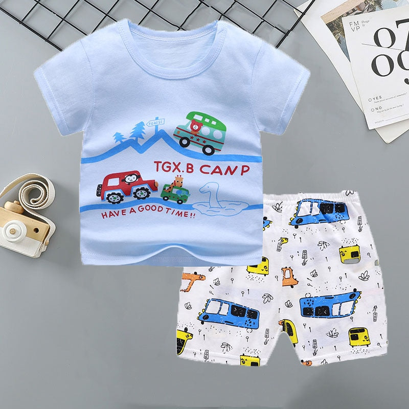 Image of Baby T-Shirt & Pant Set (9m - 5yrs). Stylish comfort for your little one's summer adventures! Shop now at OleOle.