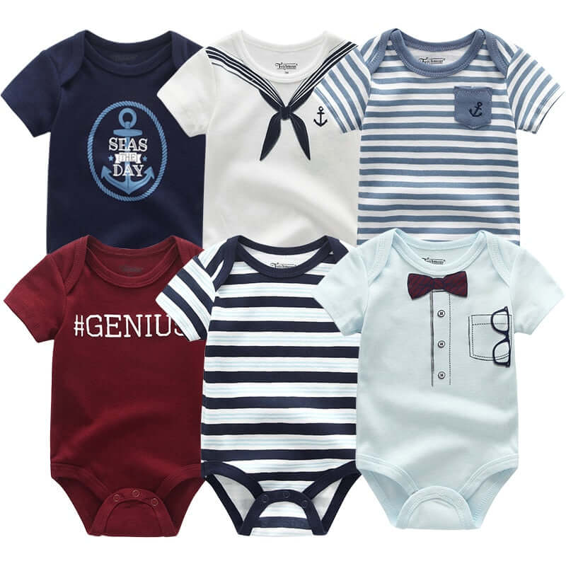 A Set of 6 Handmade Unisex Baby Jumpsuits, perfect for your little one from OleOle.