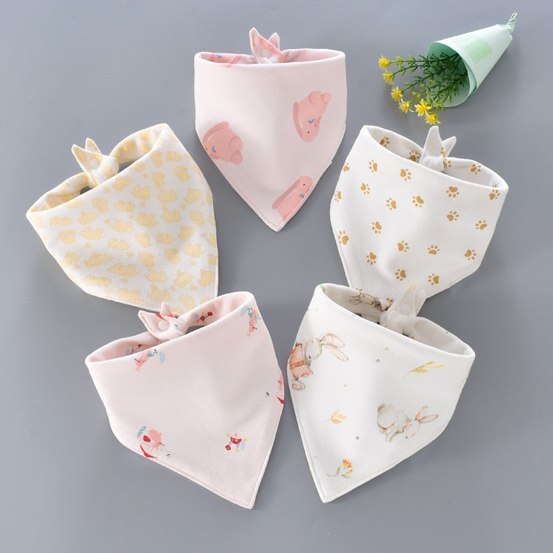 Image of 5pcs Stylish Bandana Baby Bib Set for Ultimate Softness! Shop now at OleOle.