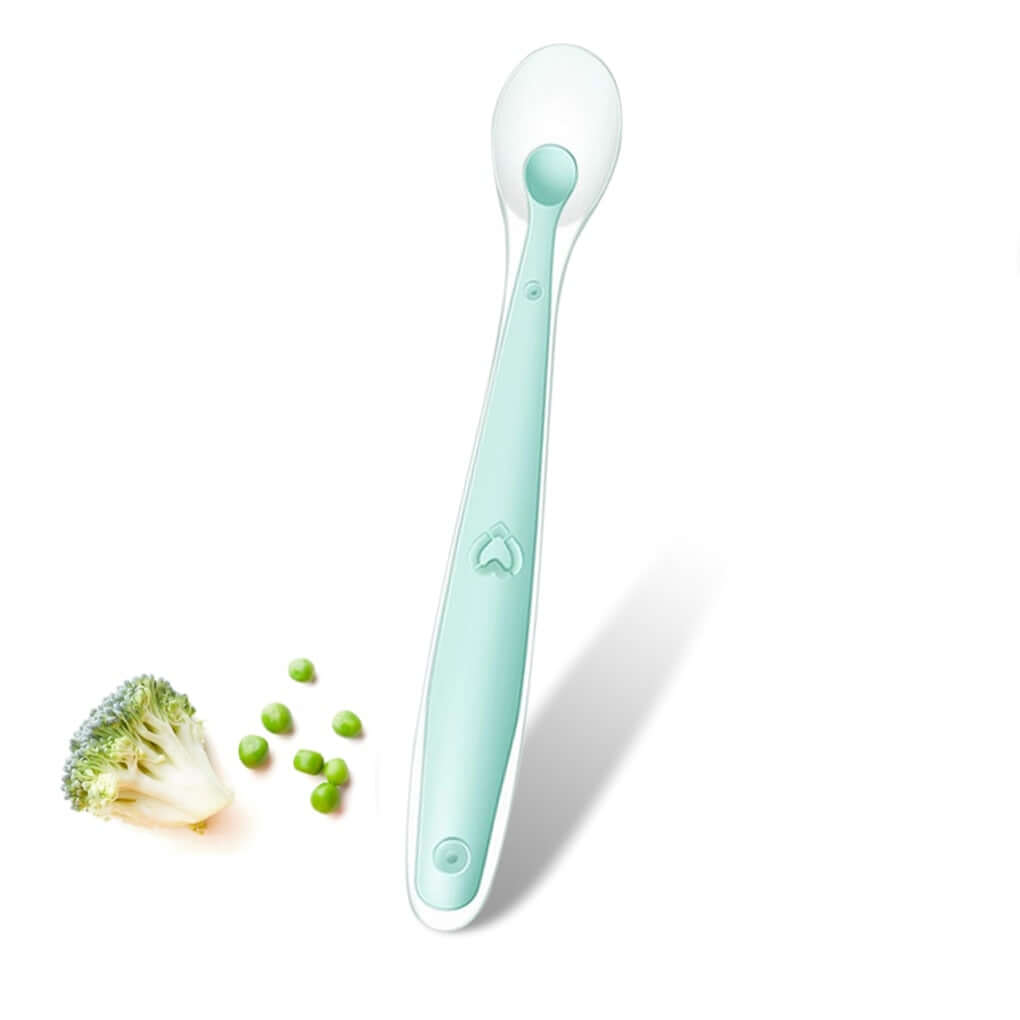 Image of Baby Silicone Spoon: Soft, Safe, and On Sale at OleOle! Complete with Storage Box for a Mess-Free Feeding Experience.