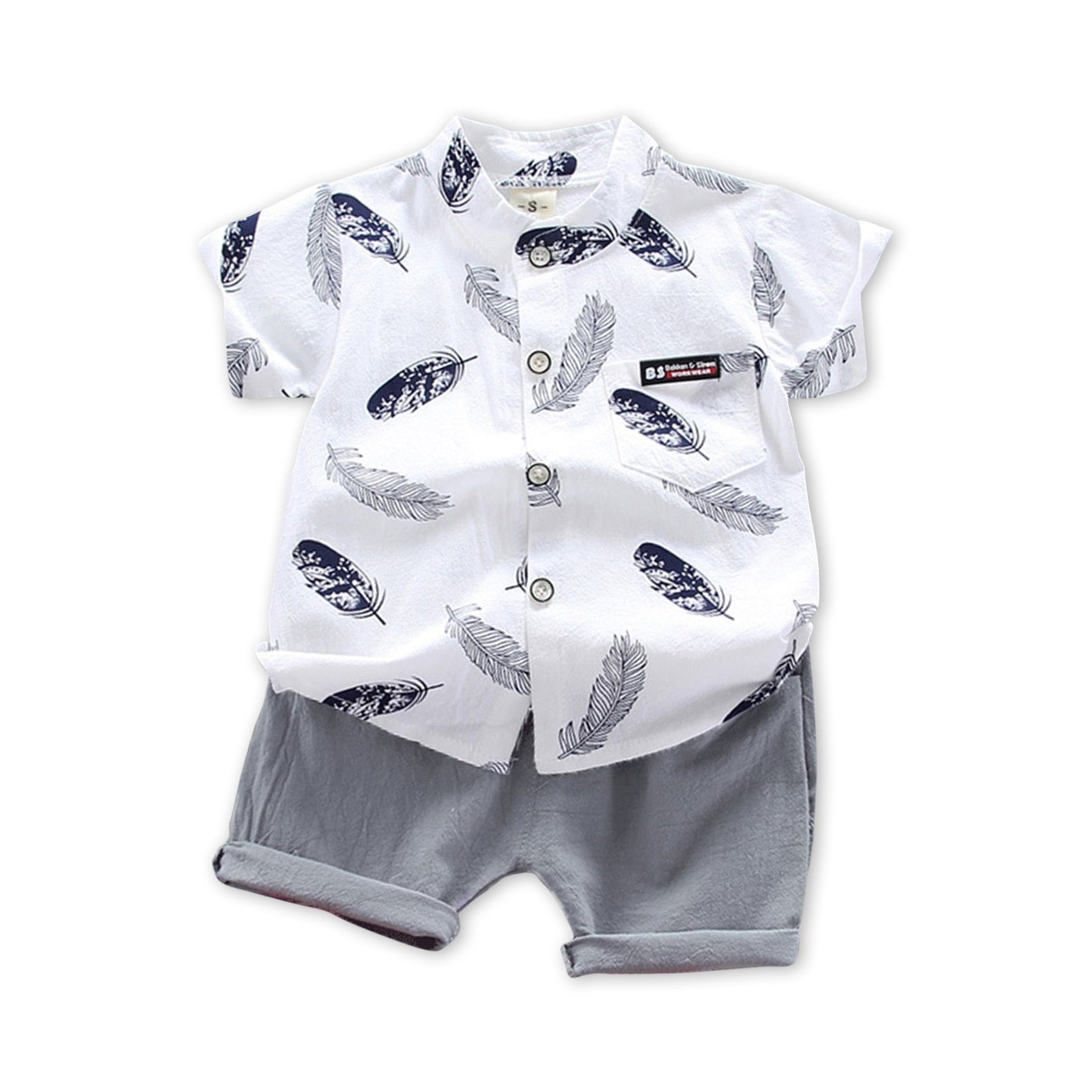 Image of Linen Shirts and Shorts Set for Baby Boys - Cute and Comfortable Outfit by OleOle