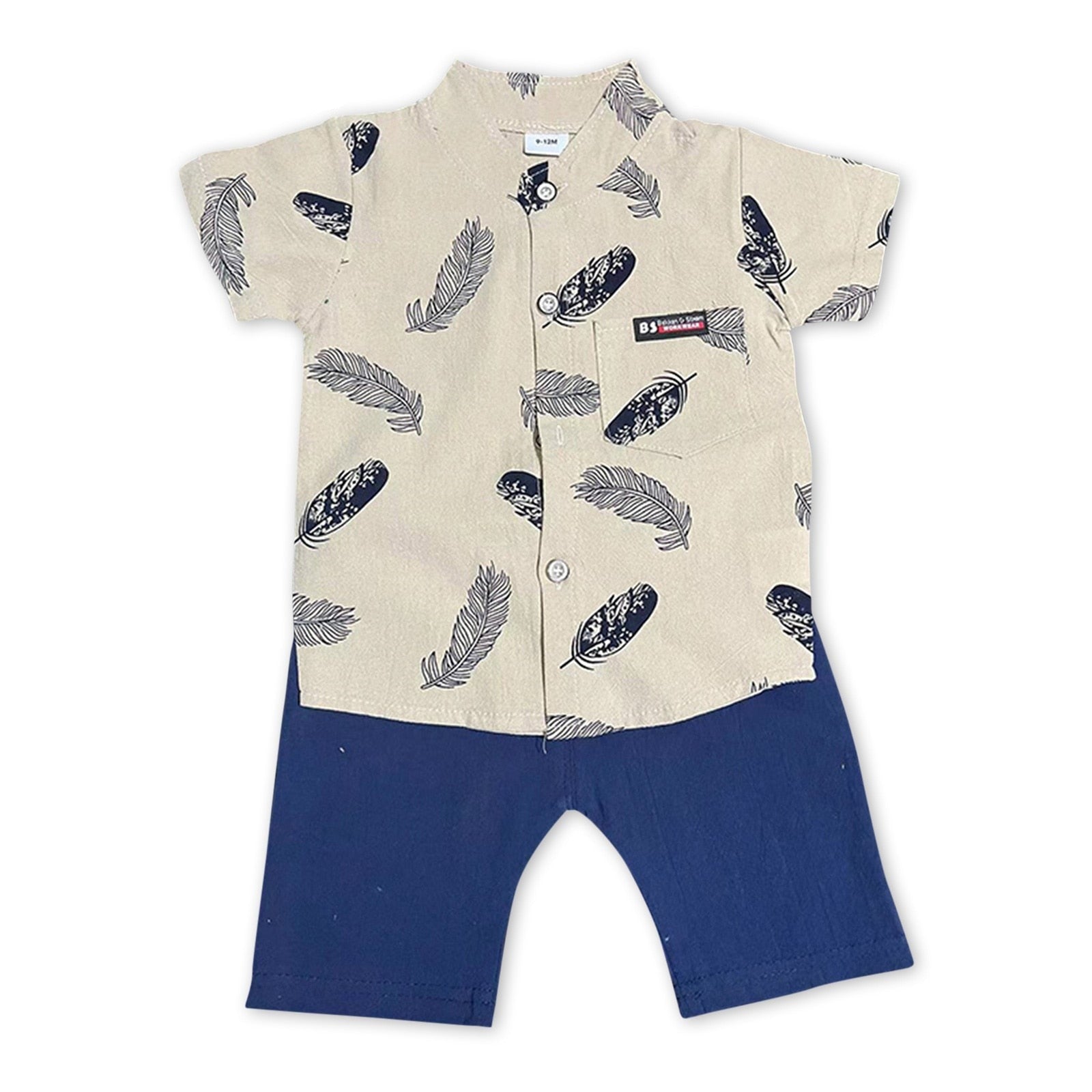 Image of Linen Shirts and Shorts Set for Baby Boys - Cute and Comfortable Outfit by OleOle