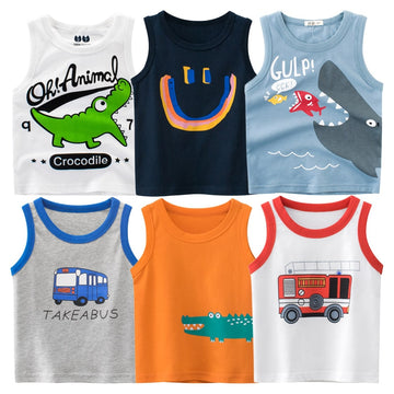 Summer Fashion Dinosaur Shark Crocodile Printed T-shirt for Baby (1 -6 yrs)