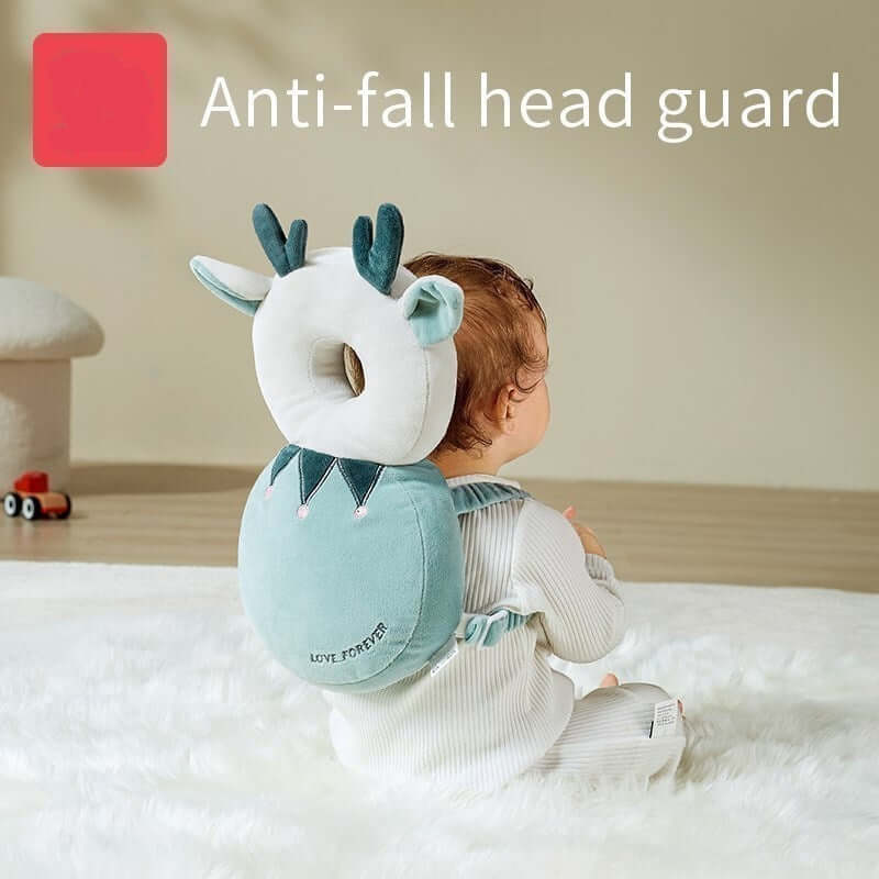 Baby Head Protector Backpack in a cute design, providing soft safety for toddlers during their first steps.