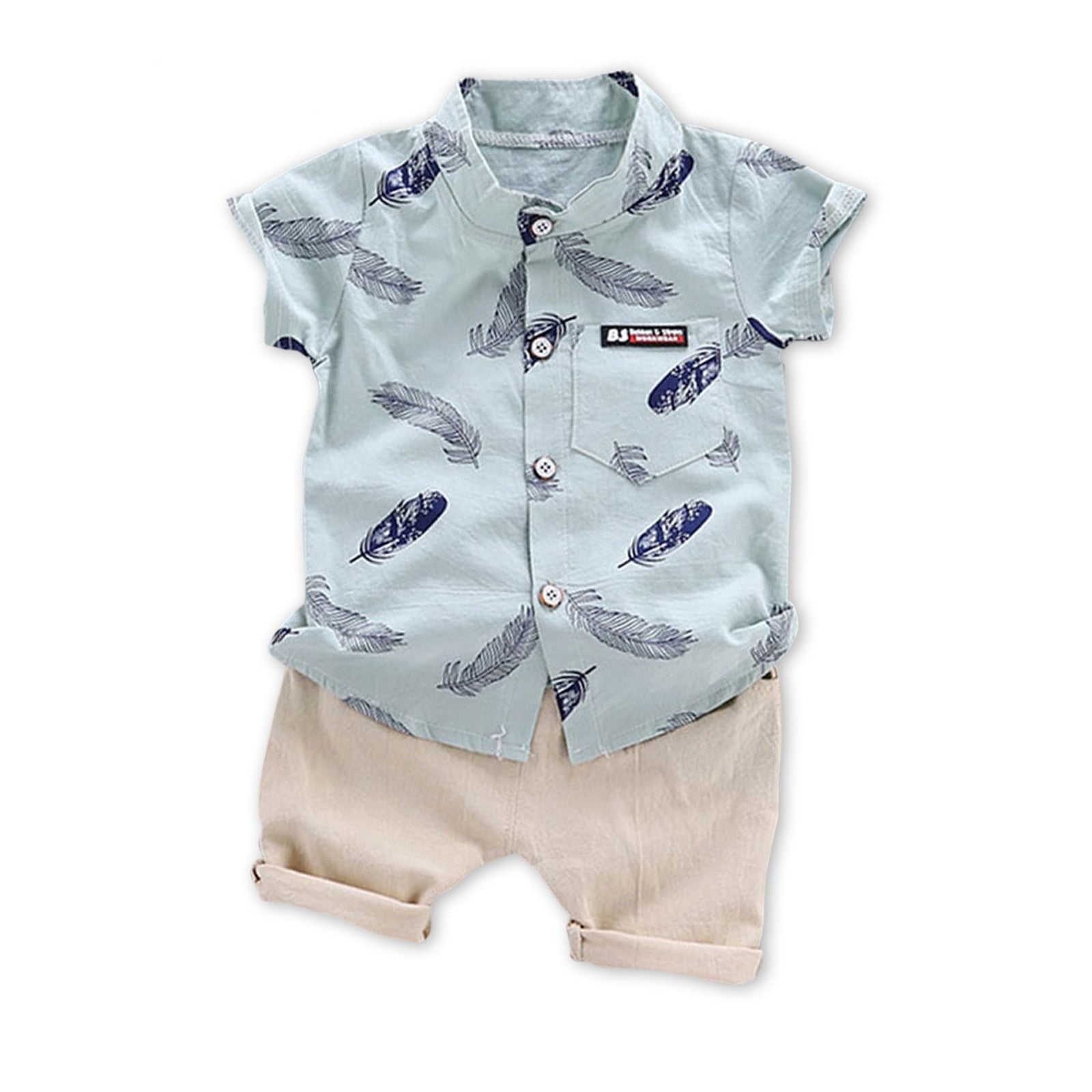 Image of Linen Shirts and Shorts Set for Baby Boys - Cute and Comfortable Outfit by OleOle