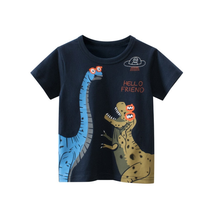 Image of Vibrant Cartoon Unisex Baby Tee - Perfect for Summer Fun (1-10 yrs). Shop now at OleOle.